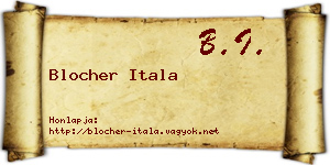 Blocher Itala névjegykártya